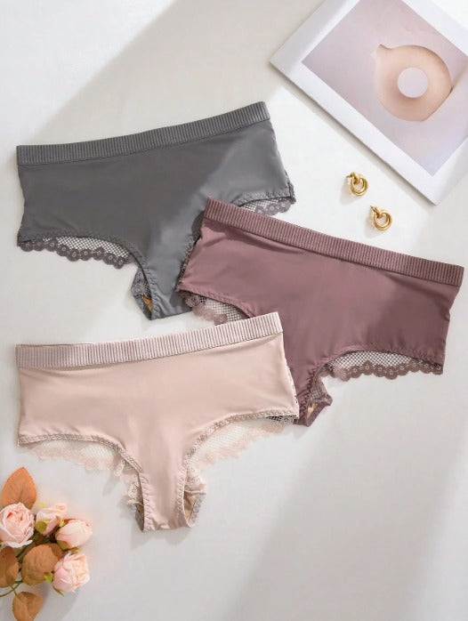 Kit 3 Calcinhas Confort Lace