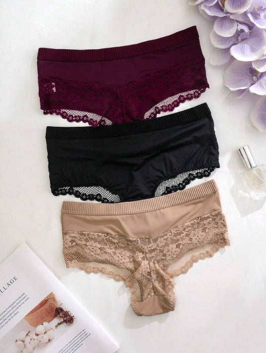 Kit 3 Calcinhas Confort Lace