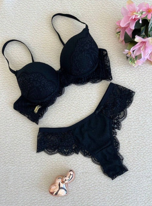 🛍️ Kit Duas Cores Lingerie Premium Jade & Noir (Leve 2 Conjuntos)